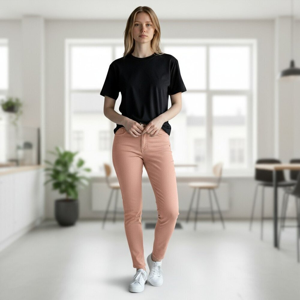 Banana Republic Womens Size 25/0 Blush Pink Skinny Fit Pockets Chino Jeans Pants